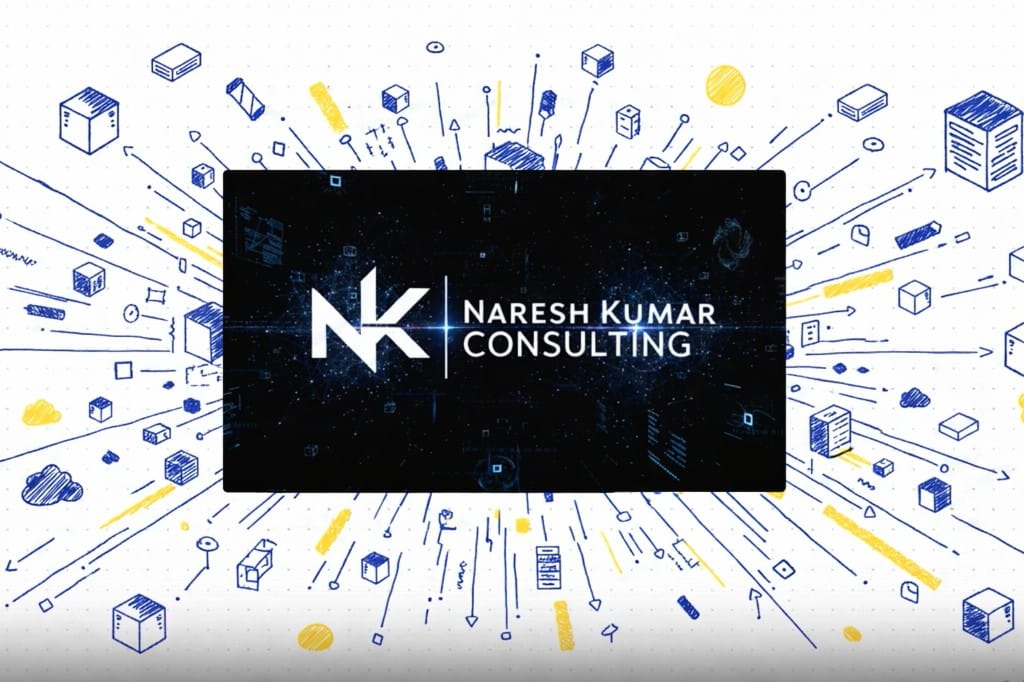 Naresh Kumar Consulting — logo and technical illustration banner