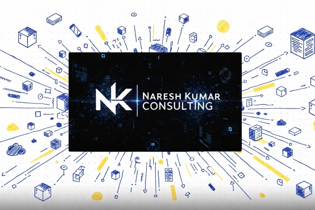 Naresh Kumar Consulting — logo and technical illustration banner